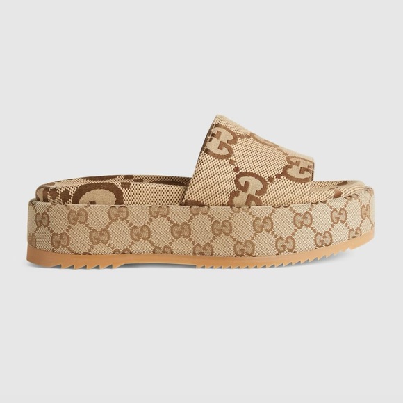 Like NEW Gucci Angelina Platform Slides Size 8.5 - Picture 1 of 3